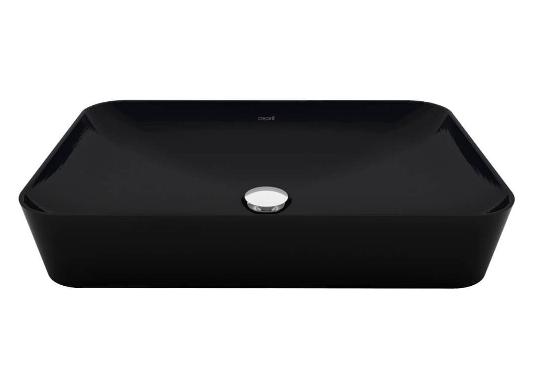 Мивка за плот Ultra Black Matte 60х40 см. черна порцеланова мивка за монтаж върху плот, онлайн магазин за обзавеждане за бани KERANOVA
