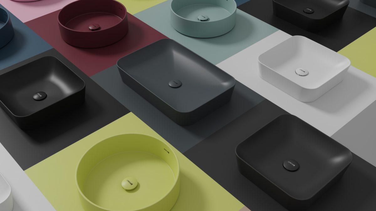 Мивка за плот Ultra Black Matte 60х40 см. черна порцеланова мивка за плот, тънка стена, онлайн магазин KERANOVA