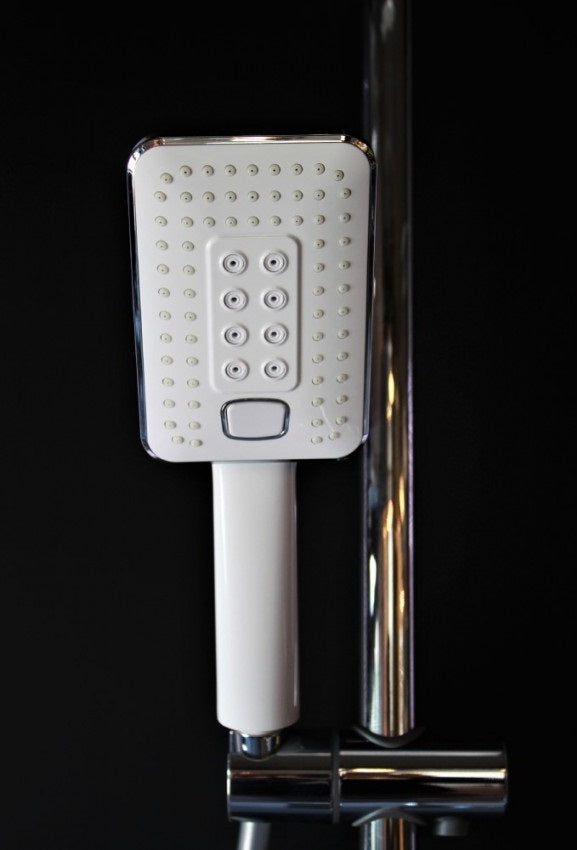 Душ колона с чучур Vema Welness - термостатна душ слушалка с антикалк дюзи, силиконов шлаух 150см за KERANOVA