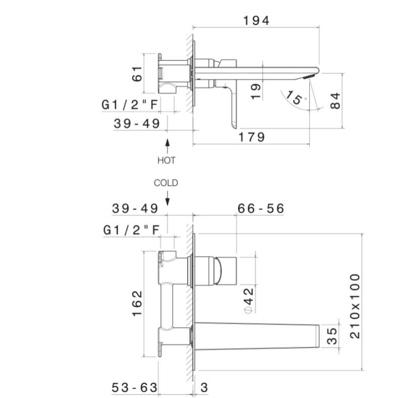 Vema Slate Black Matt вграден за мивка технически чертеж с размери и монтажни инструкции - онлайн магазин KERANOVA