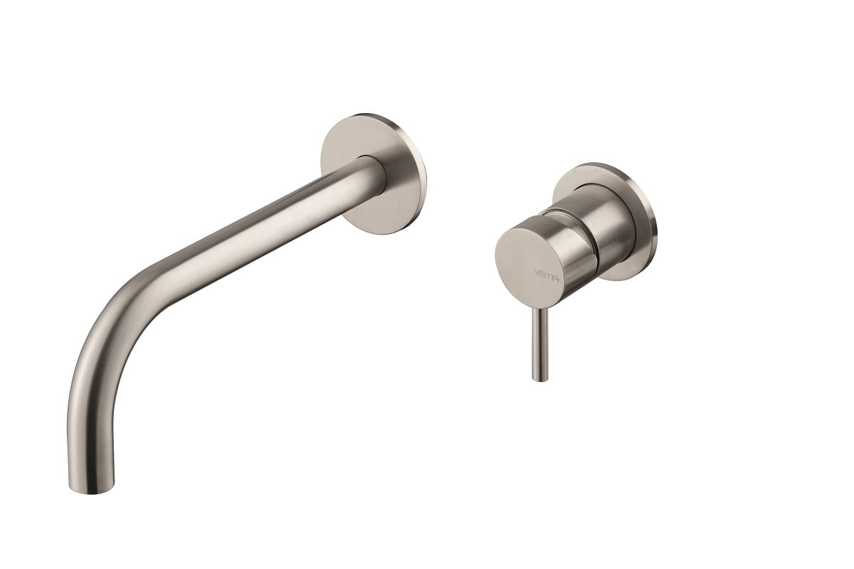 Vema Tiber Steel вграден за мивка - неръждаема стомана вграден смесител без изпразнител, италиански дизайн за онлайн магазин KERANOVA