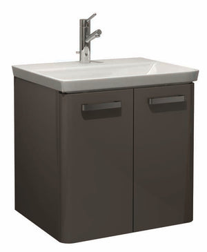 шкаф с мивка Vogue 60 врати RAL в онлайн магазин за обзавеждане за бани KERANOVA - тъмно кафяв модел с бяла мивка