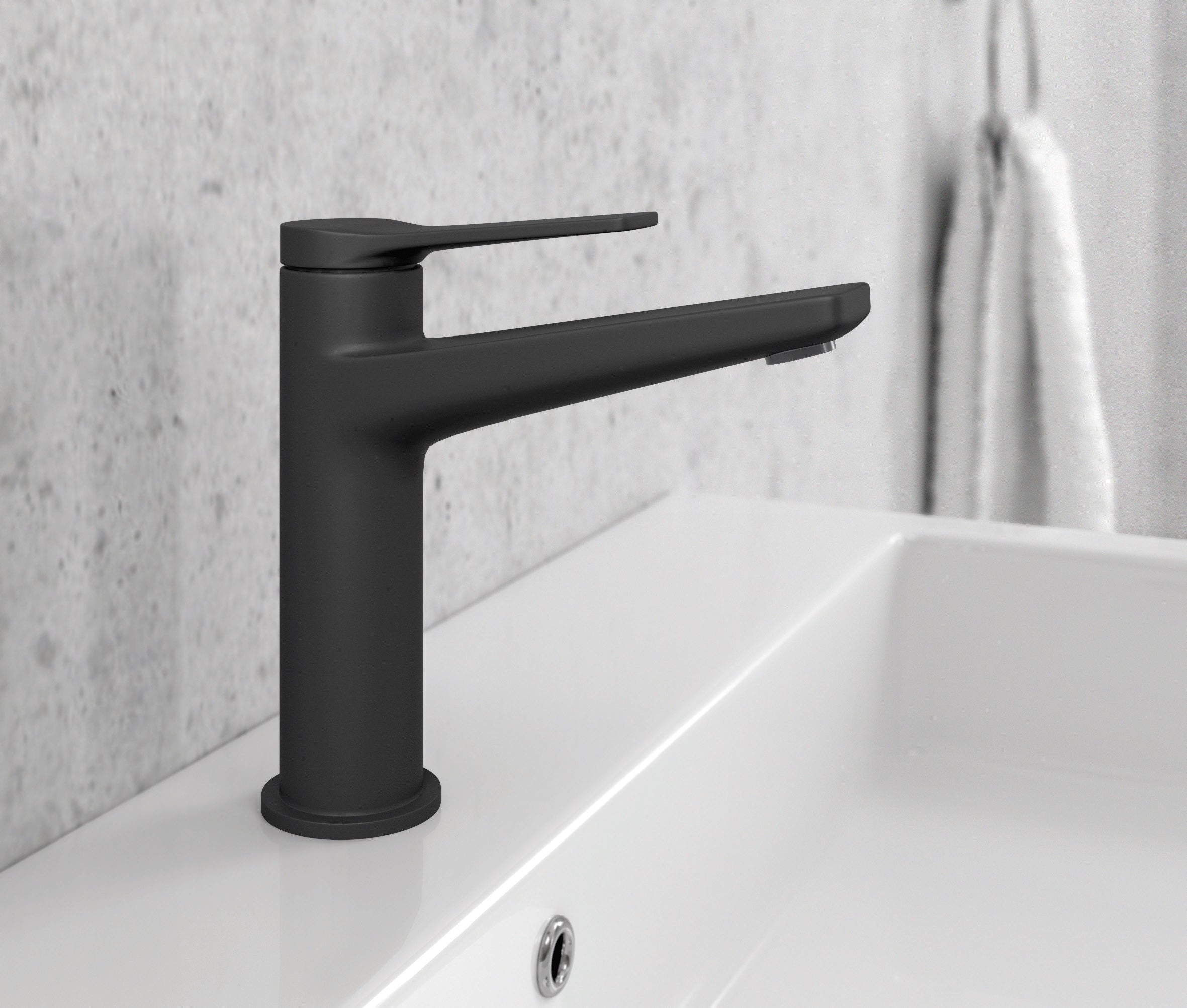 Смесител за мивка Andare Nero черен мат стоящ без изпразнител италиански - онлайн магазин за обзавеждане за бани KERANOVA