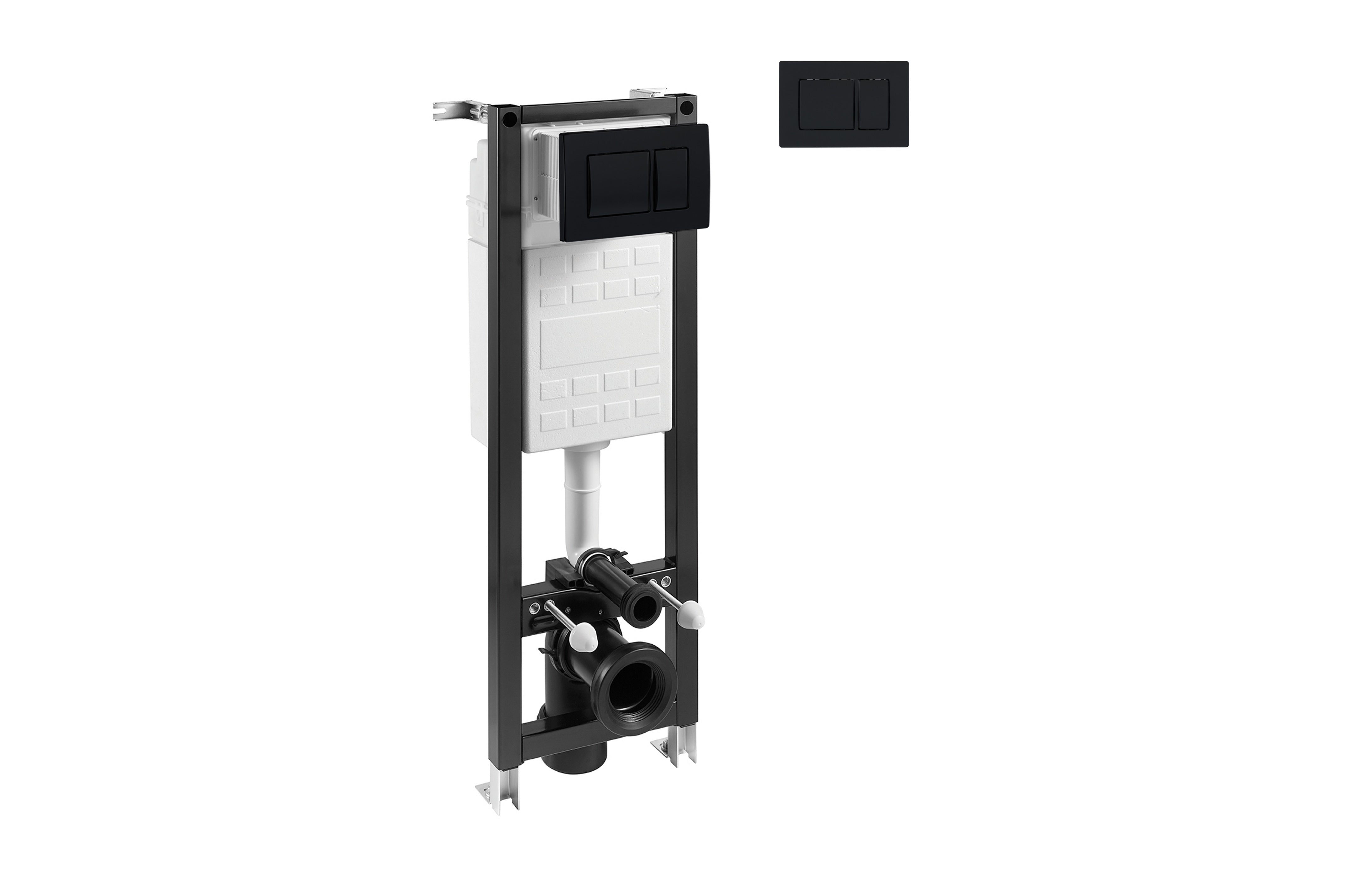 Комплект Eco Compact + Mira - Fayans монтажна структура за вграждане Eco Compact WQ5F80400041003 с бутони черен панел, KERANOVA