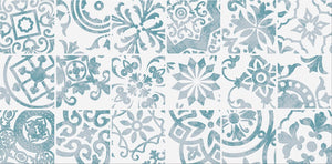 WT1007 WHITE INSERTO MATT 29.7x60 декоративни бани плочки ретро мотиви онлайн магазин за обзавеждане за бани KERANOVA