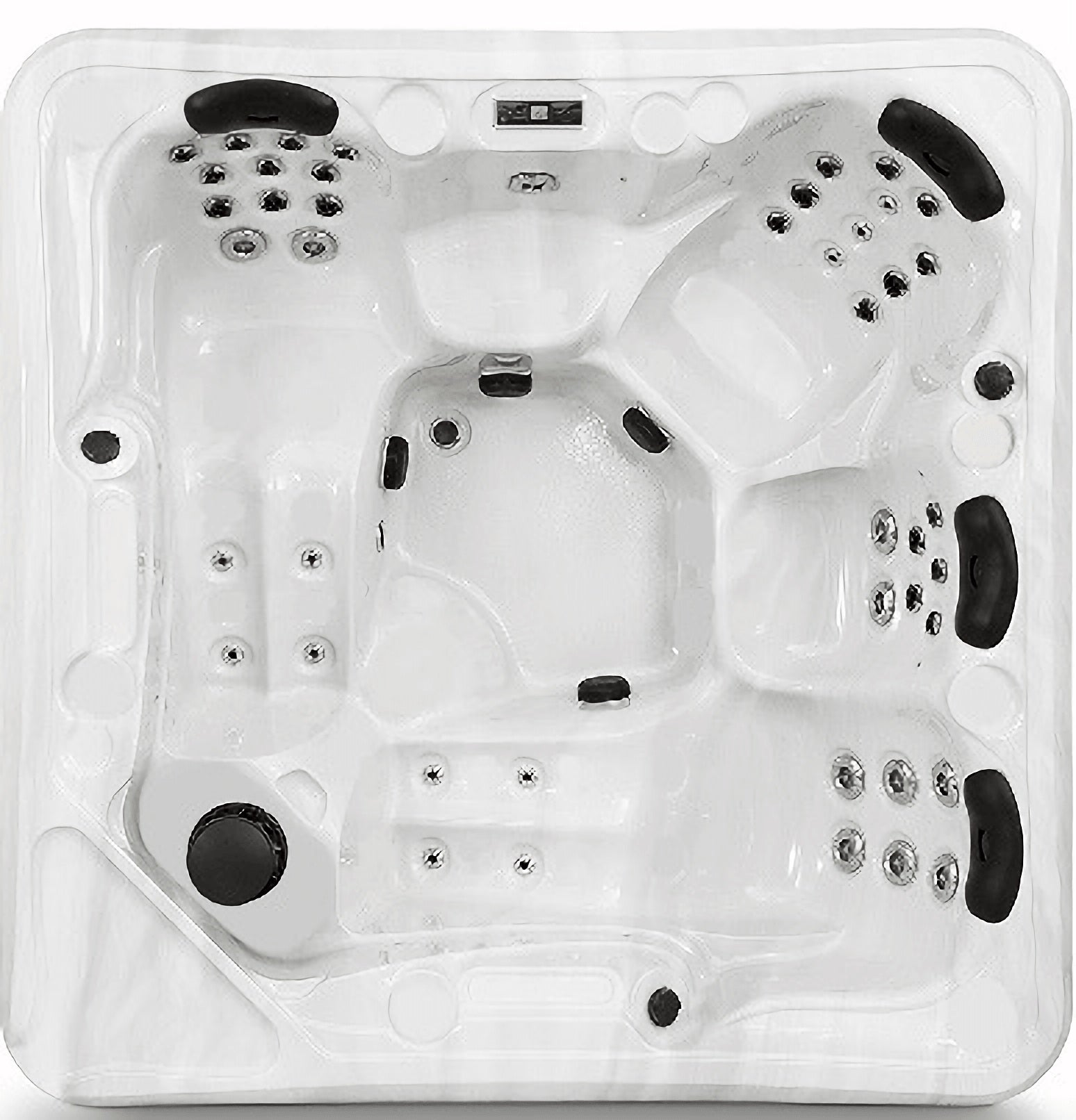 Winter 220x220 см. хидромасажна вана петместна бяла, две лежащи и три седящи места - онлайн магазин KERANOVA