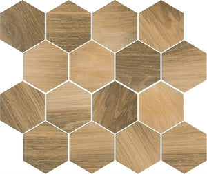 Wood Natural Mx Hexagon Mazaika 22x25.5 дървесен хексагонален мозайка за баня онлайн магазин KERANOVA