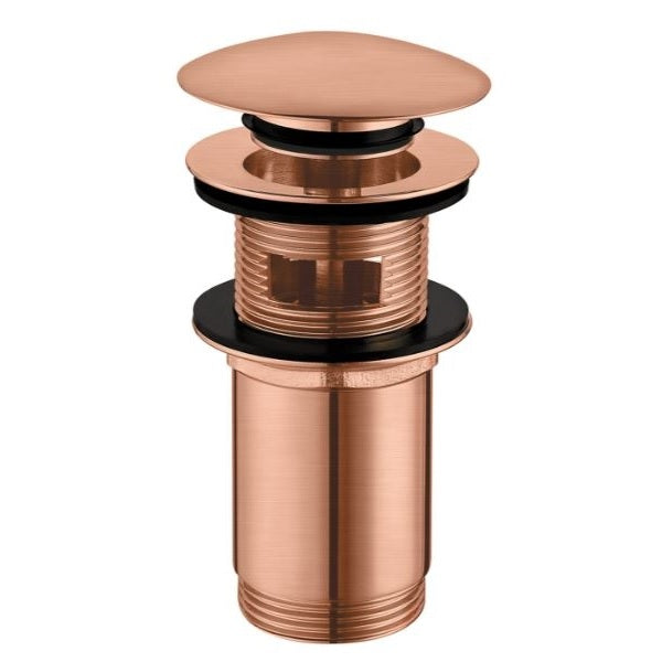 Вграден смесител за мивка Omnires Y Brushed Copper – pop-up сифон в цвят Brushed Copper за онлайн магазин за обзавеждане за бани KERANOVA