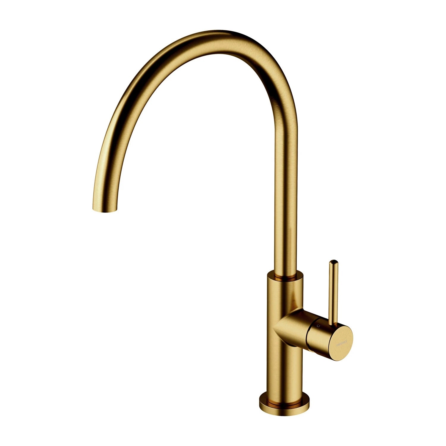 Кухненски смесител Omnires Y Brushed Gold - драскано злато с въртящ се чучур, дължина 21 см, височина 24 см, онлайн магазин KERANOVA