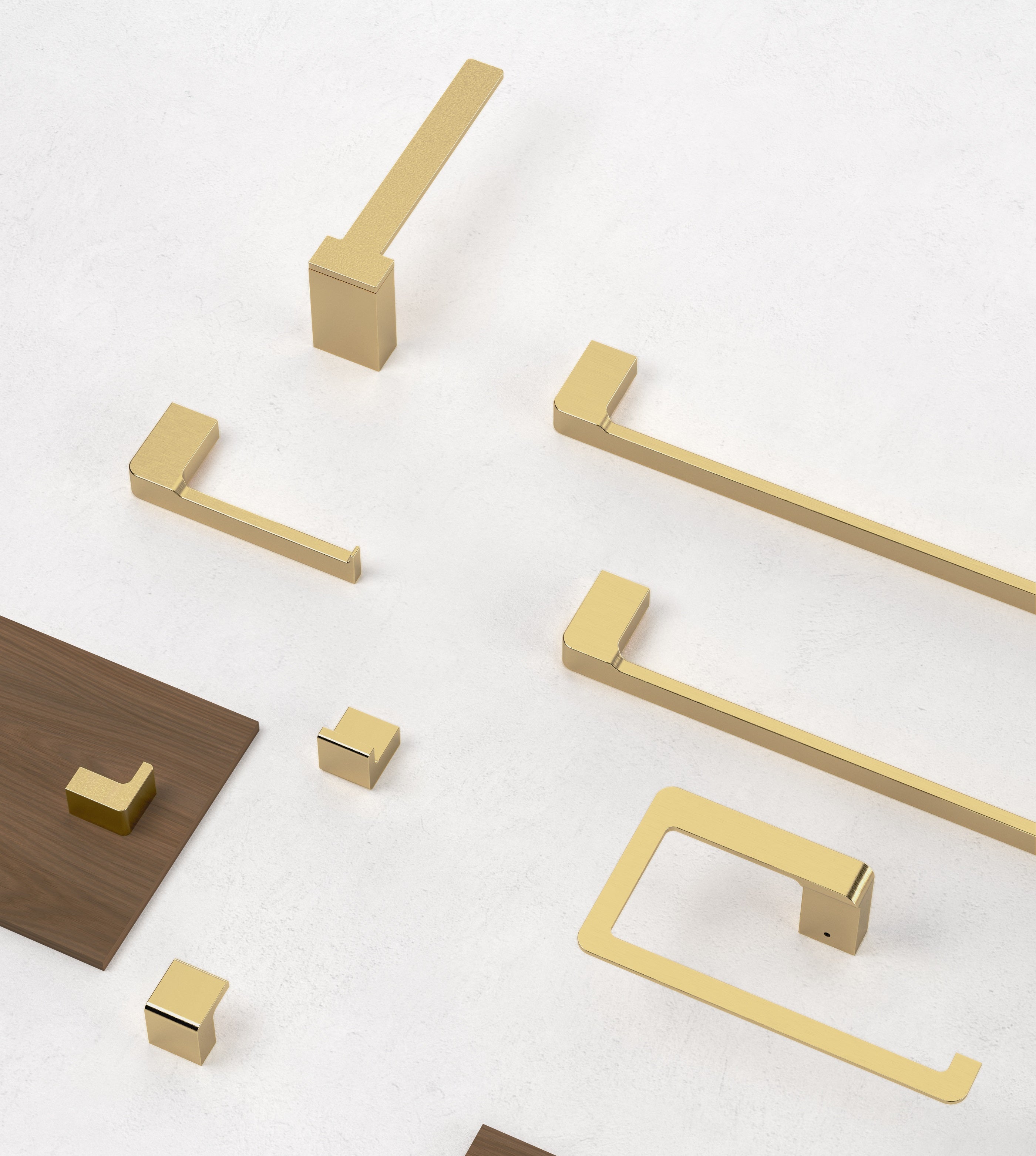 Серия YASS - Brushed Gold луксозни PVD аксесоари за баня, халки, кърподържачи и закачалки – онлайн магазин за обзавеждане за бани KERANOVA