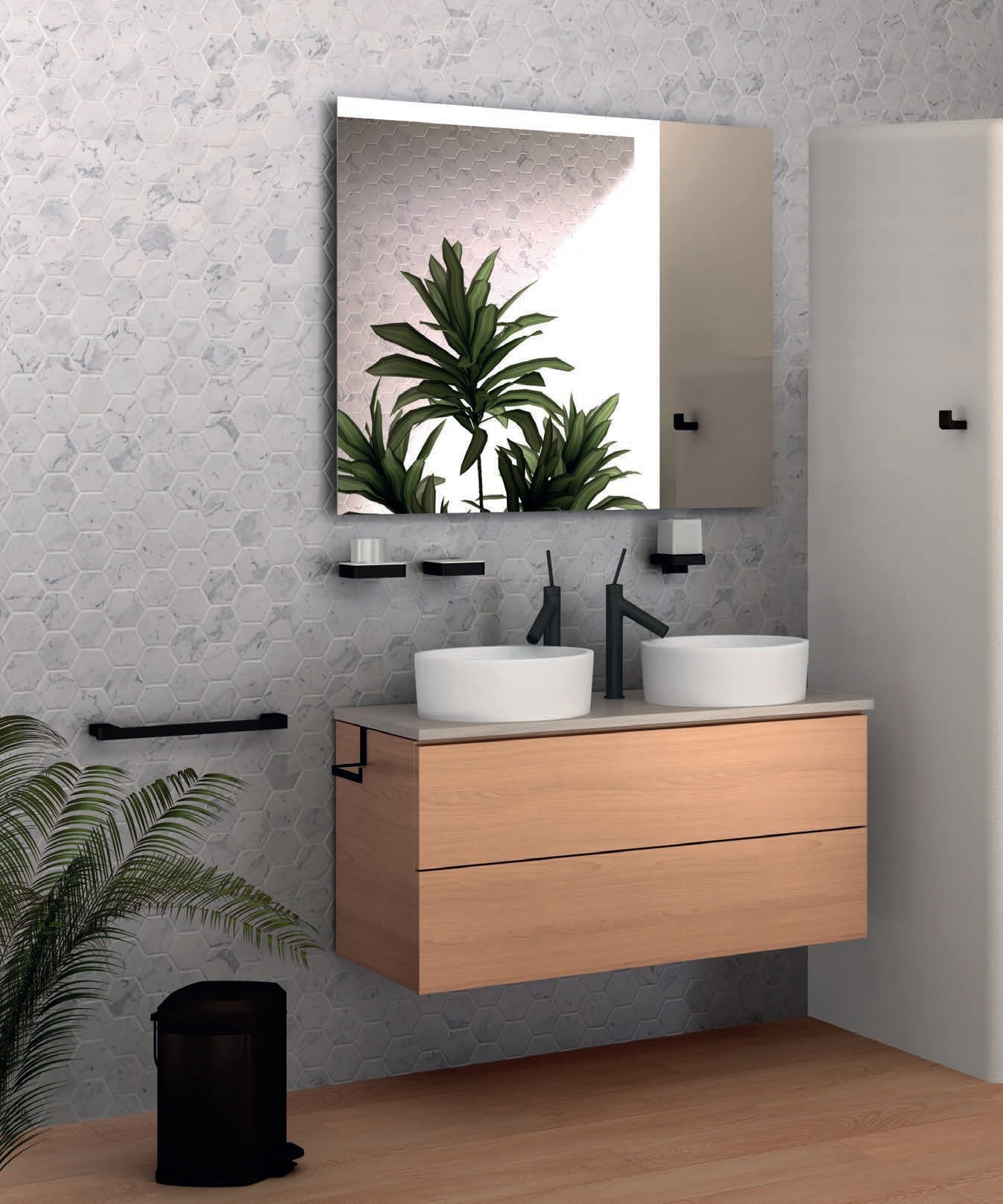 Серия Yass 1600 - Matt Black луксозен комплект аксесоари за баня в онлайн магазин KERANOVA