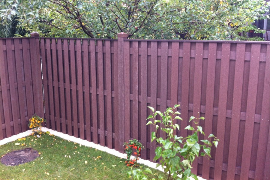 WPC елементи за огради, парапети, беседки и перголи - кафяв комплект плътни F80x35 mm профили за ограда в онлайн магазин KERANOVA