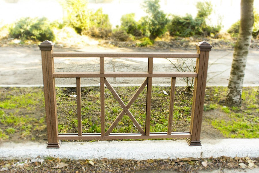 WPC елементи за огради, парапети, беседки и перголи - кафяв WPC профил ограда F80x35 за външни конструкции KERANOVA