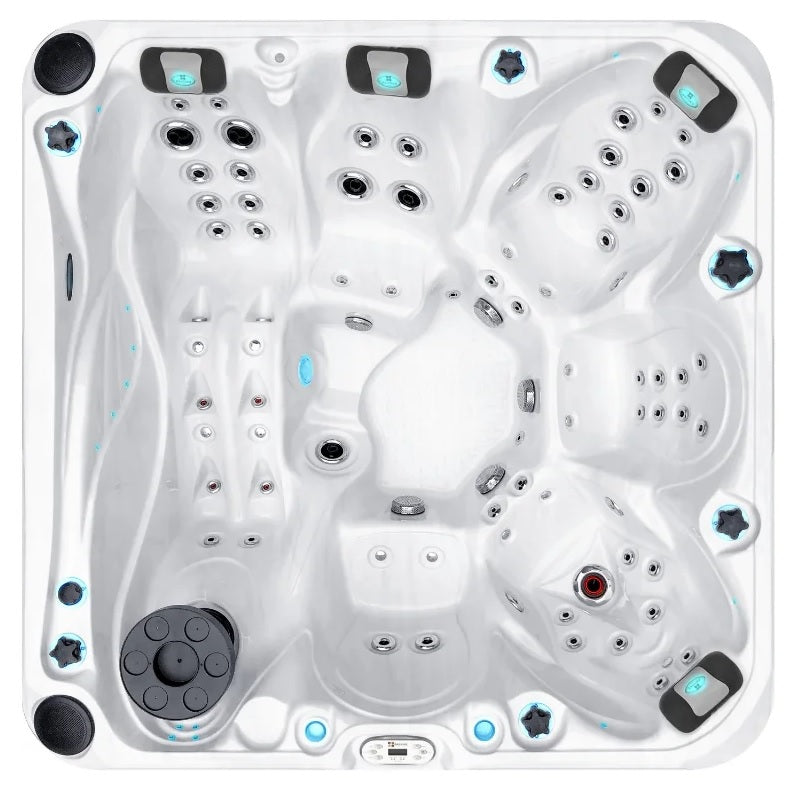 Admire 230x230 см. бял дворен джакузи с множество джетове, широки седалки и лежанка за спа опит - KERANOVA онлайн магазин