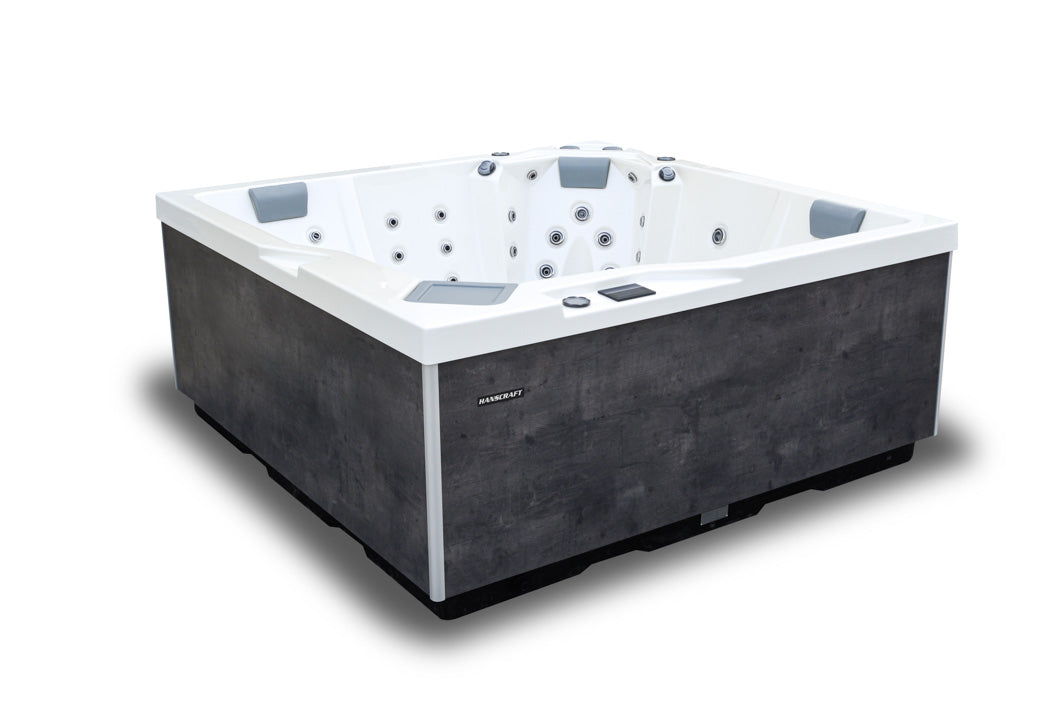 Almandine 220x220 см. - панели в 5 цвята джакузи с модерен дизайн, външни панели в тъмен бетонен ефект, онлайн магазин KERANOVA