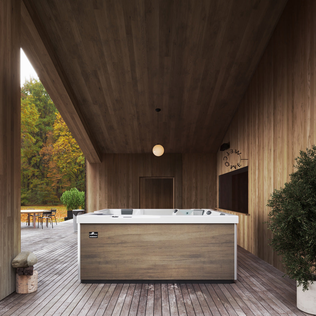 Almandine 220x220 см. - панели в 5 цвята джакузи на дървено външно покритие, модерни линии, онлайн магазин за обзавеждане за бани KERANOVA