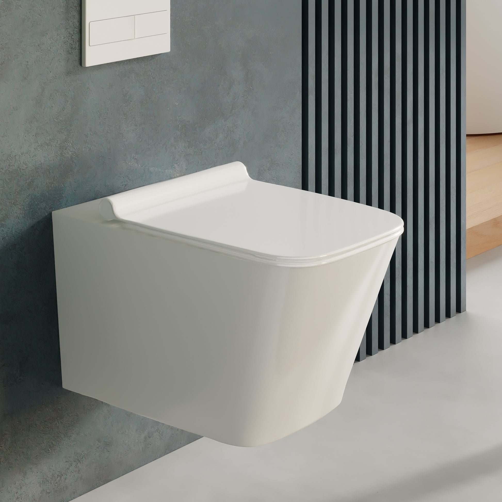 Kомплект Becrisa Amarillo Rimless и GROHE Skate Cosmopolitan - конзолна тоалетна Becrisa Amarillo Rimless, бял гланц, онлайн магазин KERANOVA