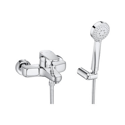 Комплект Anara 3 в 1 Roca - хромиран смесител за вана/душ с ръчен душ, промо комплект за баня в онлайн магазин KERANOVA