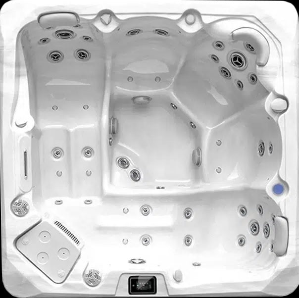 Angora 201x201 см. луксозно 5-местно джакузи с Balboa електроника, каскада, озонатор и термо покривало – KERANOVA онлайн магазин