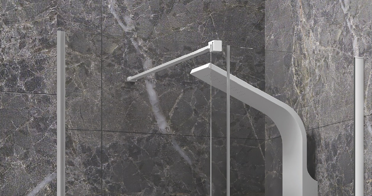 Параван Animus  Bianco - 147.5-149 см. луксозен стъклен параван за баня с бял мат профил, магнитно уплътнение, 8 мм закалено стъкло, антикалк покритие