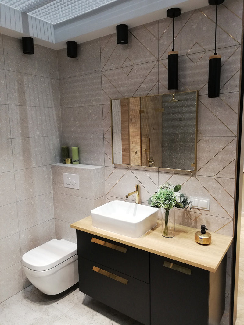 Баня Aragorn 30x60 плочки в модерна тоалетна, интериор на баня от онлайн магазин KERANOVA