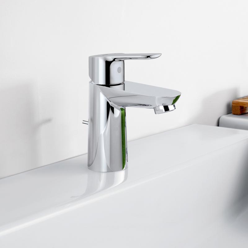 Grohe Bauedge промо пакет 3 в 1 - хромиран смесител за мивка GROHE BauEdge с SilkMove, StarLight, аератор, за онлайн магазин KERANOVA