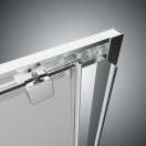 Bella W1 - 137-142 см. Душ параван с една плъзгаща врата, хромиран алуминиев профил, 6 мм закалено стъкло, височина 195 см - KERANOVA