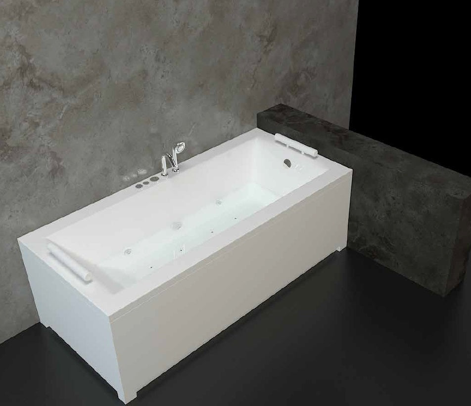 Хидромасажна вана Berlin Line 170x70 см. бяла правоъгълна вана с тесни бордове, PMMA/ABS/GRP конструкция – онлайн магазин за обзавеждане за бани KERANOVA