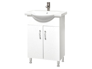Alt Tag: Bety 60 долен бял шкаф за баня с мивка и смесител от онлайн магазин за обзавеждане за бани KERANOVA