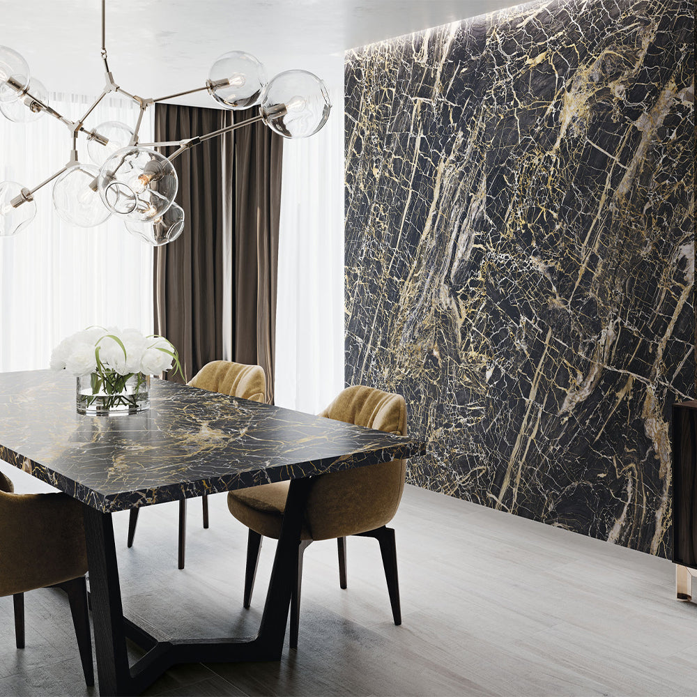 Black Golden Polished 60x120 - Qua Granite полиран гранитогрес с мраморен декор, онлайн магазин KERANOVA, размер 60x120 см