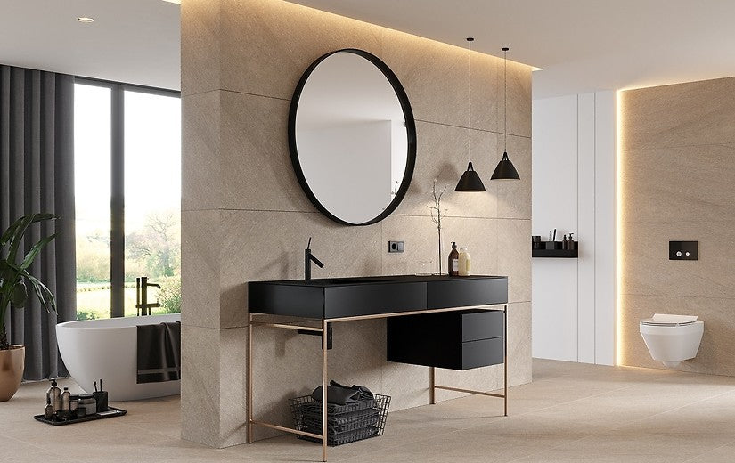 Серия Bolt 60x120 Cersanit матиран гранитогрес в стилна баня от онлайн магазин за обзавеждане за бани KERANOVA