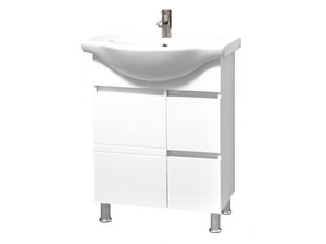 Alt Tag: Bony 65 долен бял шкаф за баня с мивка и смесител, онлайн магазин за обзавеждане за бани KERANOVA