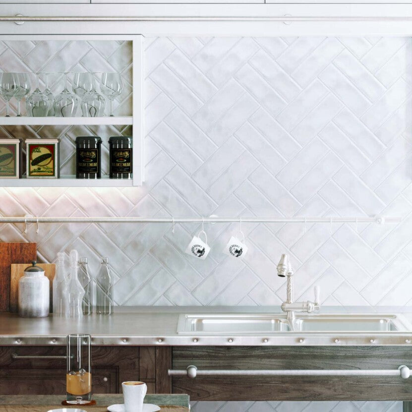 Серия Borgo 6.5x20 - Bestile бели гланцирани плочки за кухня и баня, 6.5x20 см, онлайн магазин KERANOVA