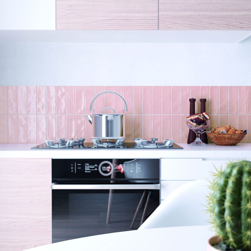 Серия Borgo 6.5x20 - Bestile розови гланц плочки за кухня, 6.5x20 см, онлайн магазин за обзавеждане за бани KERANOVA