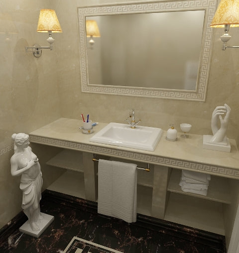 Плотове от технически камък за баня с мивка и конзолно закрепване, онлайн магазин за обзавеждане KERANOVA