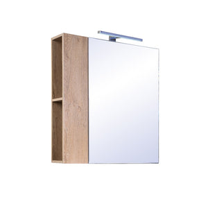 огледален шкаф Бристол 65 с дървени странични рафтове и LED осветление за баня – онлайн магазин KERANOVA