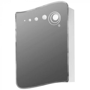 Огледален шкаф Бъбъл 45 – модерен огледален шкаф за баня от KERANOVA с извити ръбове и декоративни кръгове