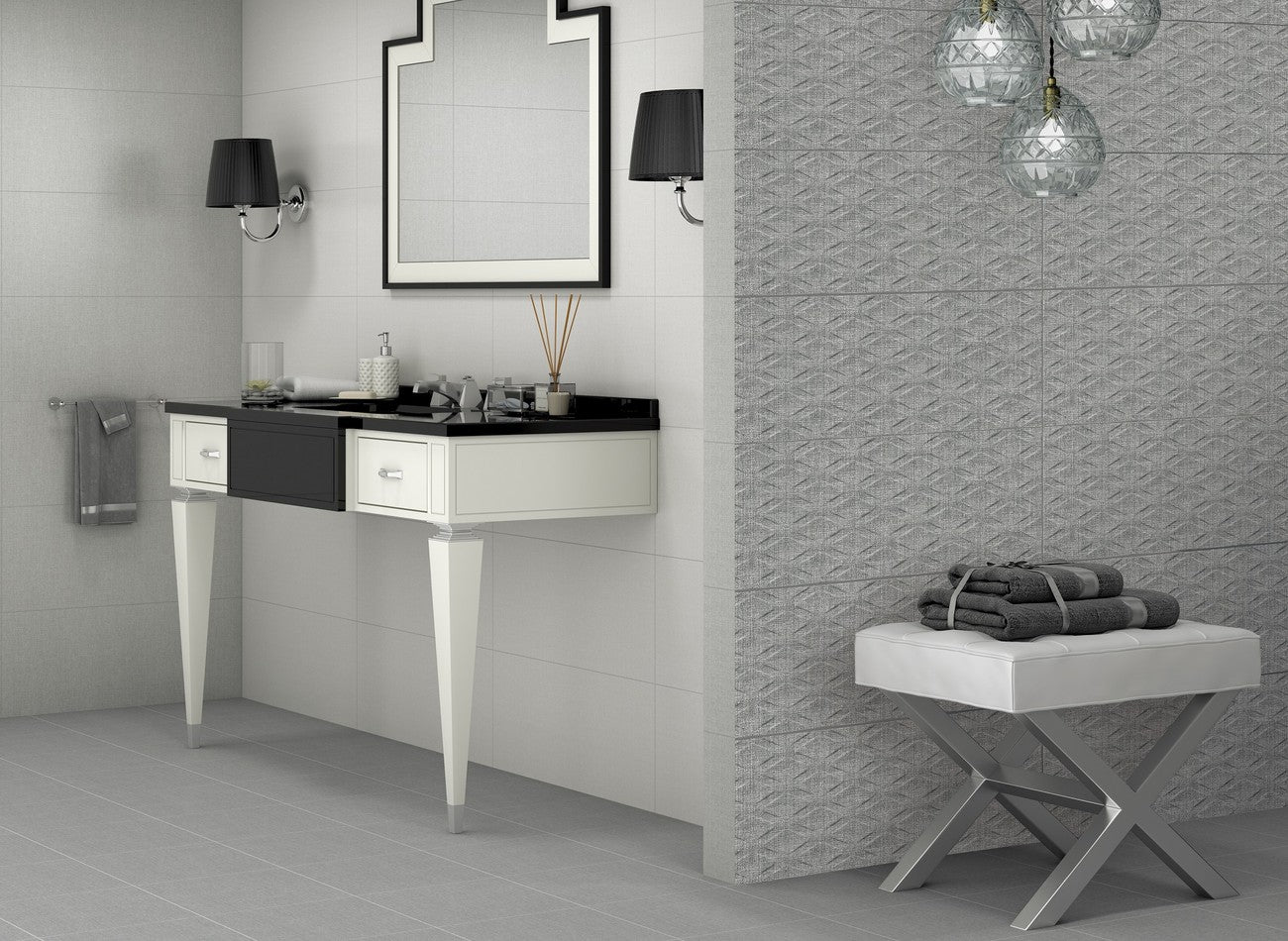 Баня Butterfly 28x70 - модерни сиви плочки 28x70 в баня, онлайн магазин за обзавеждане за бани KERANOVA