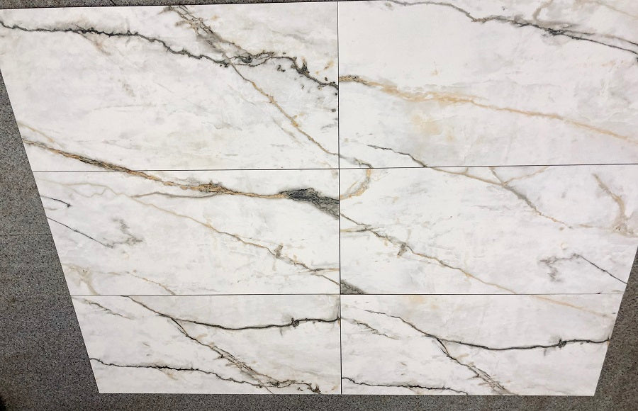 Carbis Gold MAT 59.5x120 - Keratile матиран гранитогрес с бели и златисти жилки, онлайн магазин за обзавеждане за бани KERANOVA