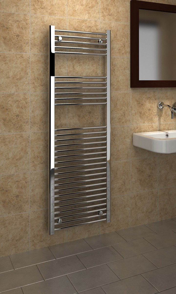 Хромирана лира Webber Flat 50х100 см. на стената в баня, стоманена с хром-никелово покритие, 18 хоризонтални профила, онлайн магазин KERANOVA