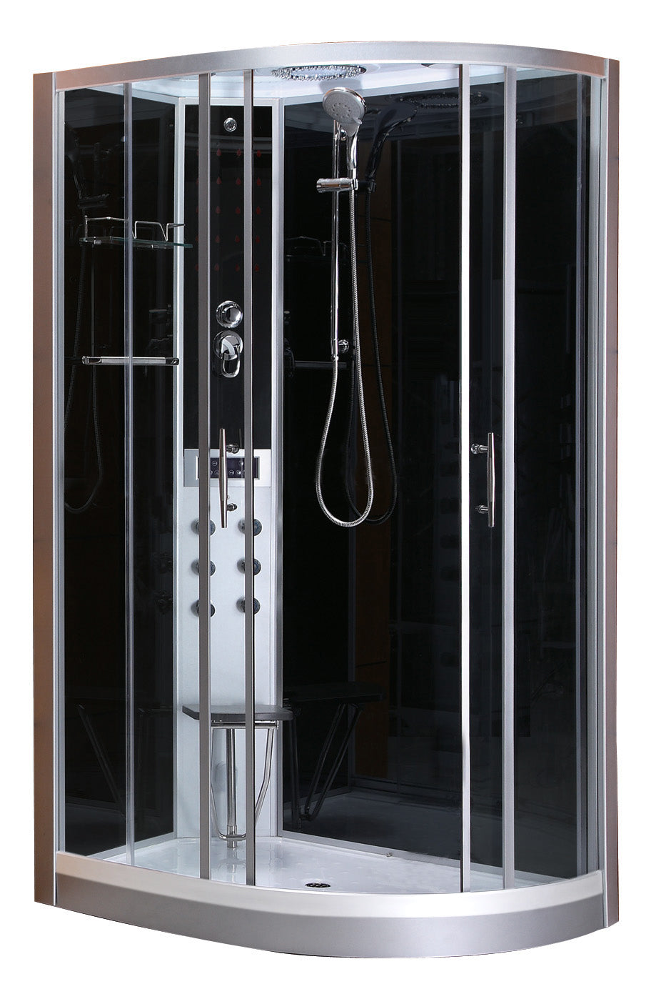 Alt Tag: СL 120 80х120 см. хидромасажна душ кабина Quick Line с черен мат гръб, 6 дюзи, електронен панел — онлайн магазин KERANOVA