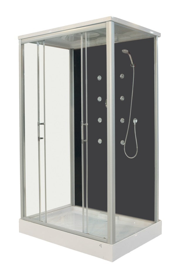 Душ кабина Roxana 120х90 см. хидромасажна с Quick Line монтаж, 5мм подсилено стъкло, двойни ролки, LED, радио — KERANOVA