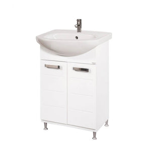 шкаф с мивка Класика 55 бял модерен шкаф за баня с мивка и чекмеджета, онлайн магазин за обзавеждане за бани KERANOVA