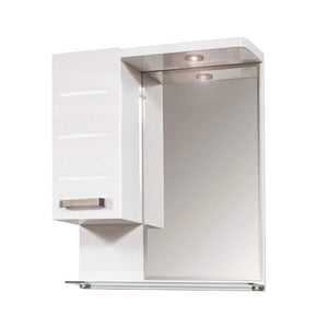 огледален шкаф Класика 55 бял с рафт и LED осветление - онлайн магазин за обзавеждане за бани KERANOVA