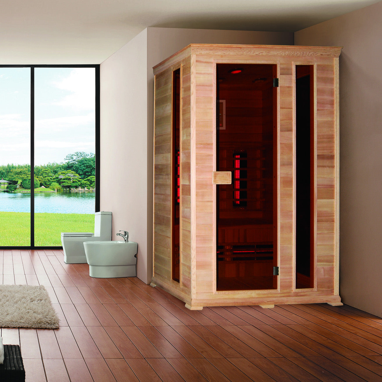 Сауна Classico 2 150х100х195 см. инфрачервена сауна от кедър с радио и хромотерапия за 3 души – онлайн магазин за бани KERANOVA