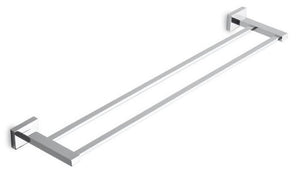76048 двоен кърподържач 60 см. - хромиран двуредов кърподържач за баня от KERANOVA, модерен дизайн за онлайн магазин
