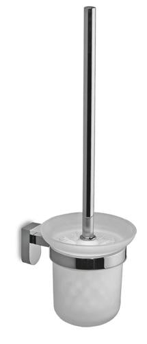 CLD-7957 четка за тоалетна стенна стойка хром и бяла чаша за баня - онлайн магазин KERANOVA