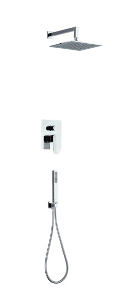 Вграден сет RU2VQ - италиански вграден душ комплект Parigi 25см, стенен рамо 33см, ръчен душ, шлаух - KERANOVA