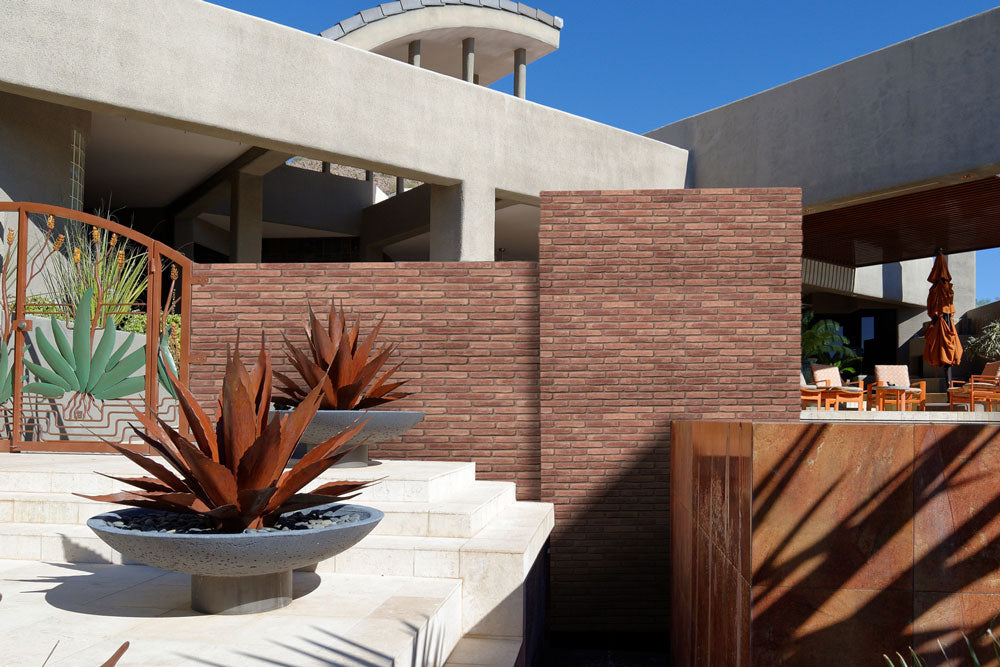 Colonial Brick - 5 цвята декоративни изкуствени тухли за облицовка на стени, онлайн магазин KERANOVA, визуализация на външна стена