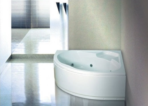 Dalia 150x150 см. акрилна ъглова вана с преден панел, хидро и аеромасаж, пневматично управление - онлайн магазин KERANOVA